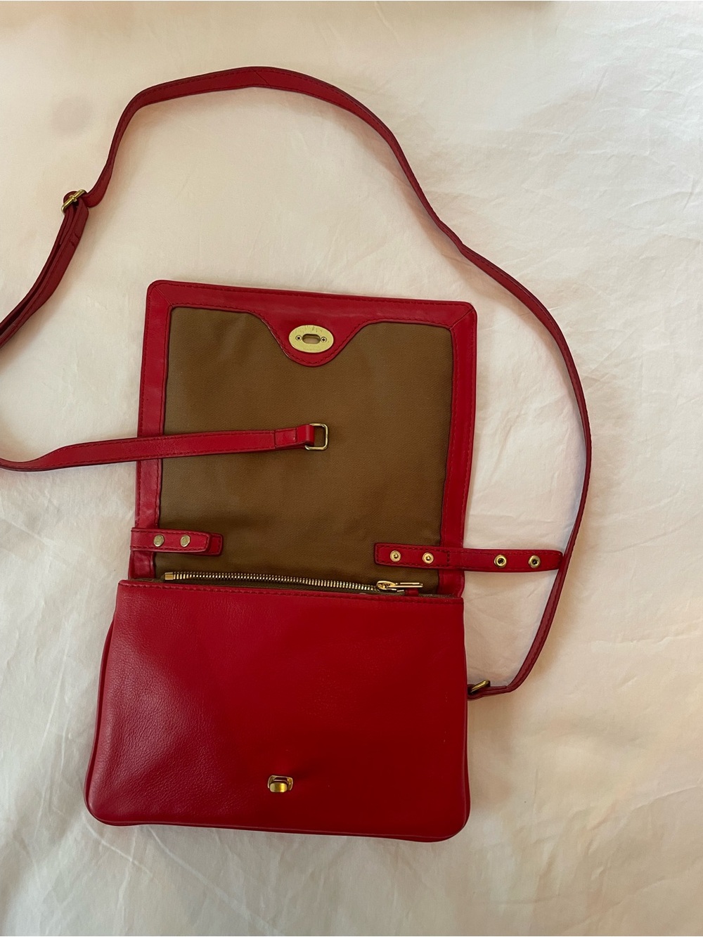 J. Crew Red Leather Crossbody Bag - Picture 10 of 10